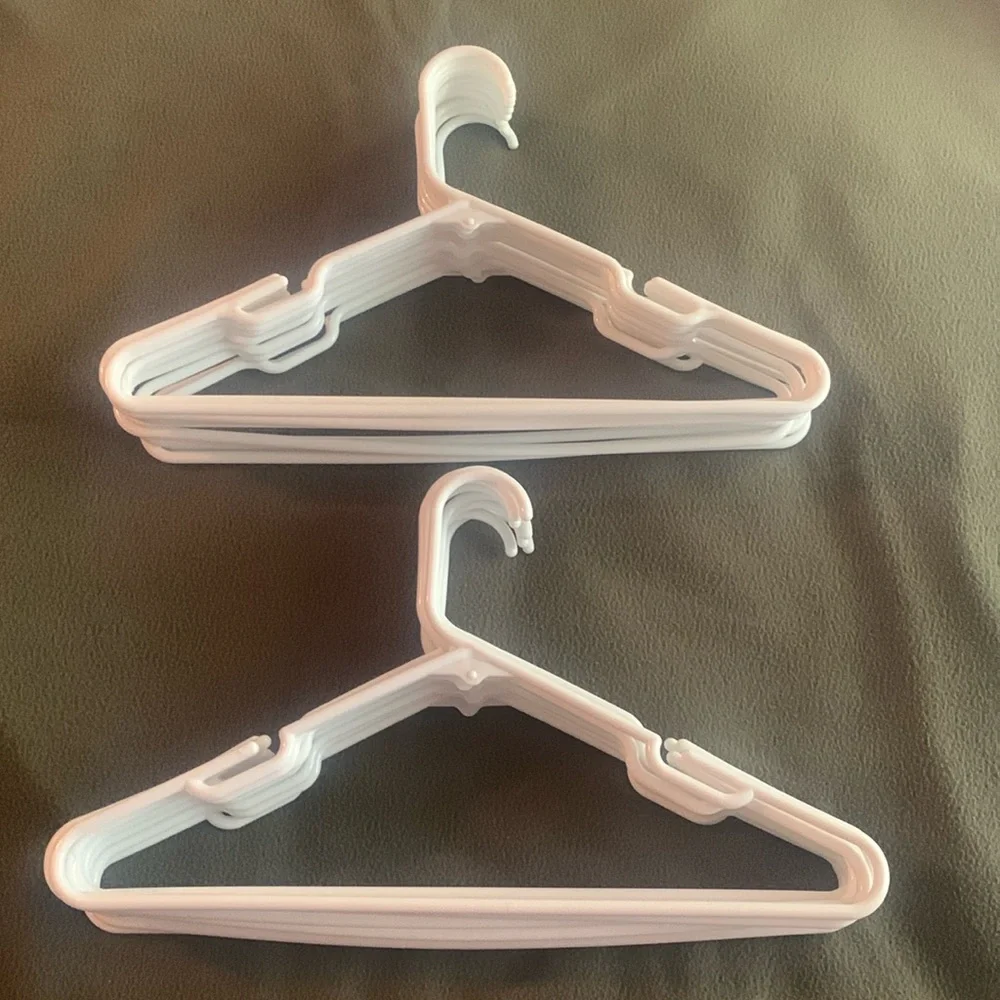 EUC white plastic tube hangers. Set of 21. Size approximately 16 1/2” x 9 1/2” - Picture 2 of 5